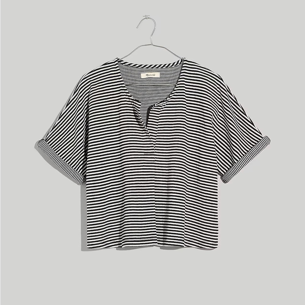 Madewell Double-Faced Henley Tee in Stripe